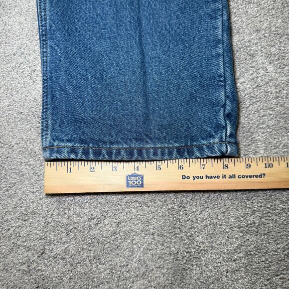 Carhartt Jeans Mens 36x32 Blue Flannel Lined Relaxed Fit Denim B172 DST - Picture 6 of 7